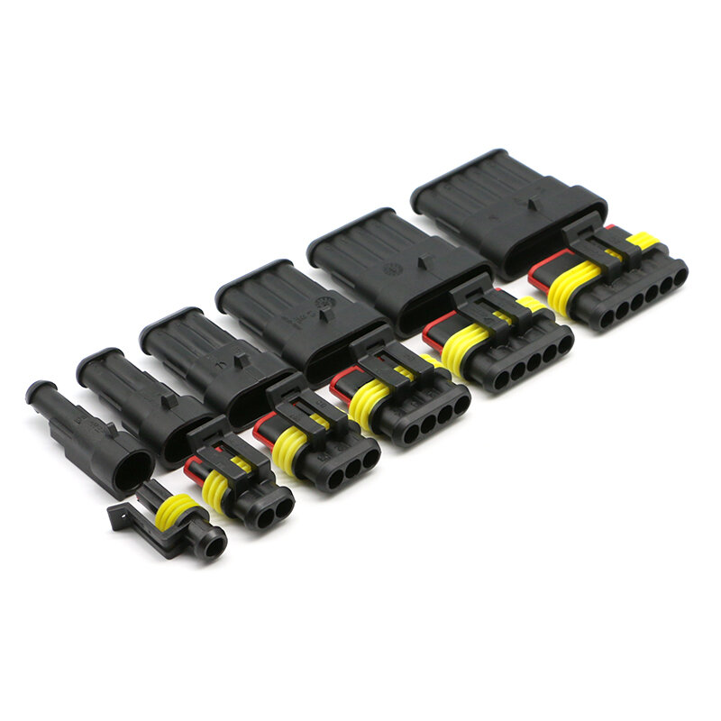 Conector impermeável automotivo, conectores de cabo macho, Terminal adicional e Seal, AMP Superseal, 1,5 milímetros Series, 282108-1, 6Pin