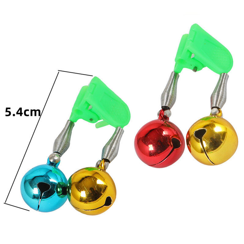 1x Fishing Bite Alarms Fishing Rod Bell Rod Clamp Tip Clip Bells Fishing Accessories Outdoor Bells Clip Fishing Bell Crisp Sound