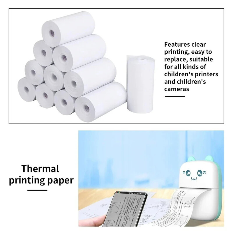 20 rolek papier do druku paragon 57x25mm etykieta druku rolka dla mobilnych drukarka fotograficzna kasa fiskalna materiały biurowe papierowych