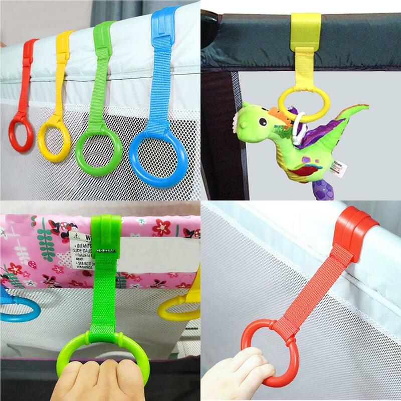 4 Pieces Baby Hand Pull Rings Cribs Training Stand Handles Pendant