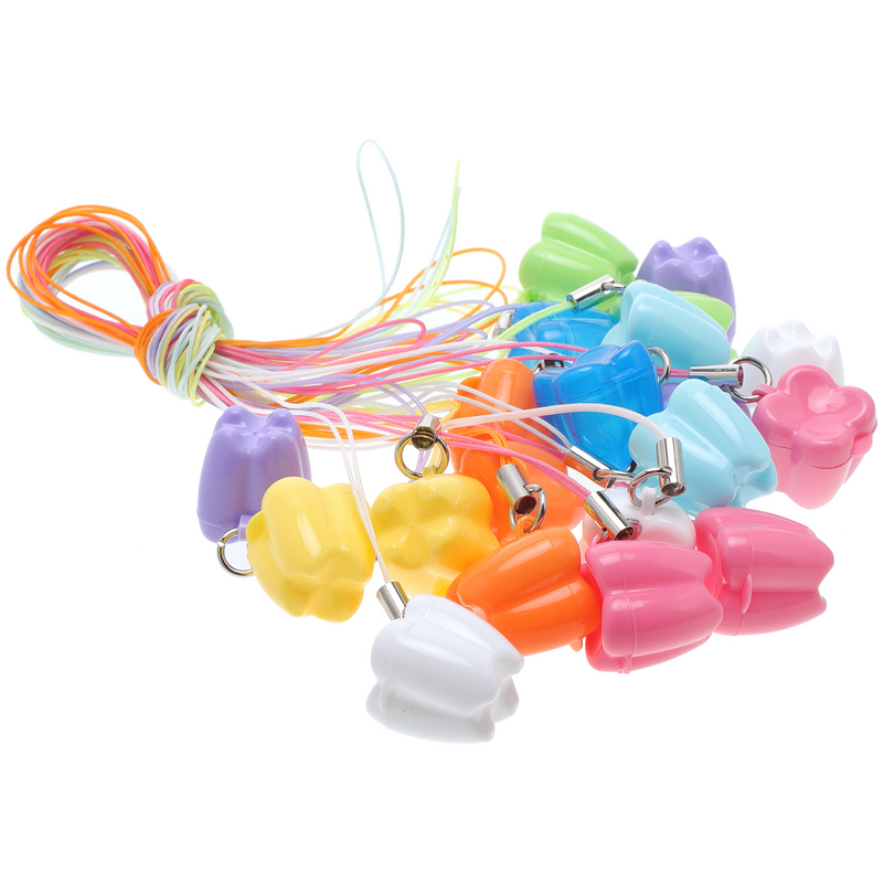Tooth Fairy Plastic Teeth Saver Case, Caixa de armazenamento de dentes para crianças, colar do brinquedo do bebê, 20pcs