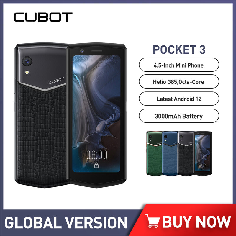 Cubot-ミニ携帯電話3,スマートフォン,4GB RAM,64GB ROM,3000mahバッテリー,20MPカメラ,4.5インチ画面,helio G85Octa-Core,NFC