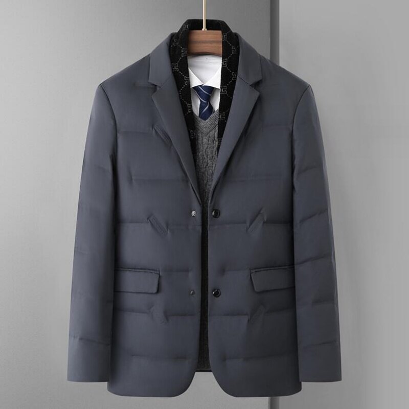 남성용 따뜻한 모든 다운 재킷 다운 고급 영국 스타일 레저 블레이저, 한국 버전, 2023 신상 패션