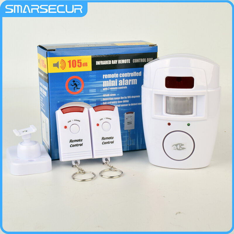 Rumah Pintar Nirkabel Keamanan Rumah PIR Peringatan Sensor Inframerah Sistem Alarm Anti-pencurian Detektor Gerak Alarm 105DB Sirene