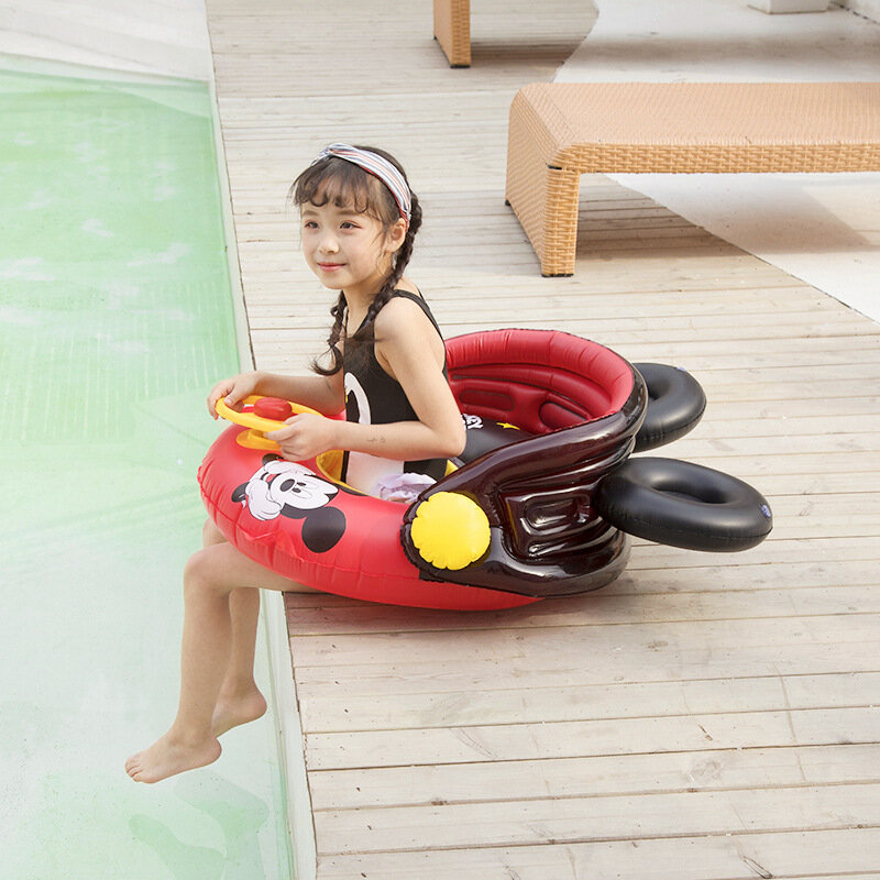 Anello di nuoto del bambino sveglio del fumetto con i giocattoli gonfiabili della piscina del sedile del bambino del cerchio di nuoto del galleggiante della piscina del parasole