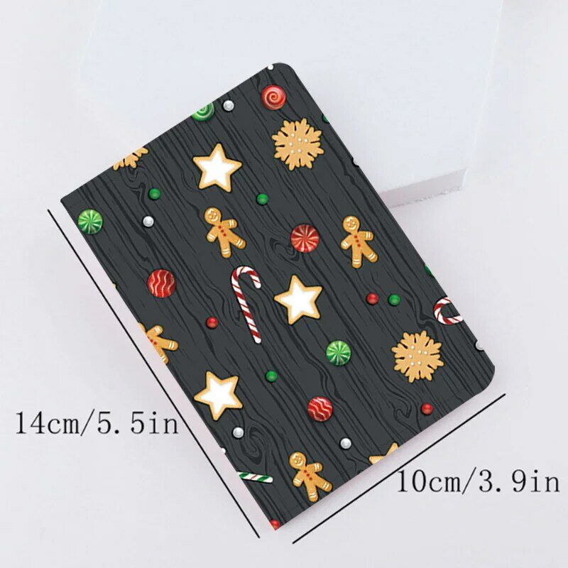 Women Men Passport Cover New Pu Leather Travel ID Credit Card Passport Holder Packet Wallet Christmas Pattern Purse Bags Pouch