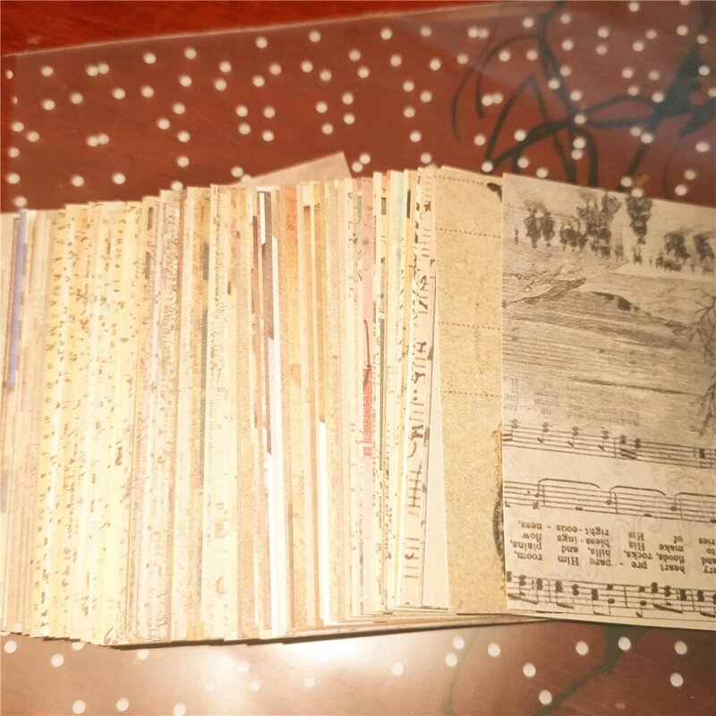 Nikier 125Pcs Vintage Handgeschreven Engels Brief Koffie Materiaal Papier Retro Memo Pads Notes Voor Scrapbooking Diary Journals Diy