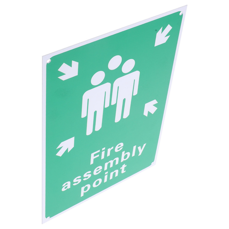 Fire Assembly Point Sign Aluminum Emergency Sign with Symbol and Text for Park Garden