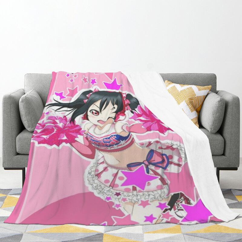 Poppin PartyKawaii Anime Japonês Flanela, Cobertor Leve Bonito, Quente e Macio, Lance Extra Macio, Escritório Nap Sleep