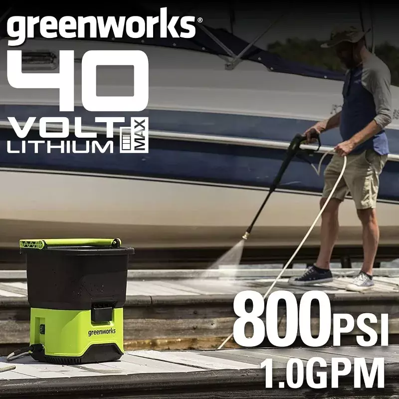 Greenworks-hidrolimpiadora inalámbrica, 40V, 4Ah, batería USB incluida (certificado PWMA)