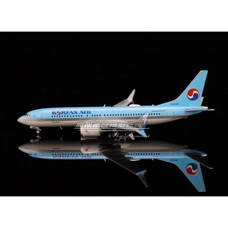 JCWINGS-Diecast Aeronave Modelo, Brinquedo Simulação, Escala 1:400, Korean Airlines B737 MAX 8 HL8348, EW438M002, Presente