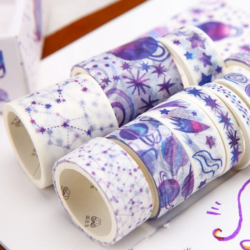 Mini cintas washi de papel de decoración de dibujos animados, producto personalizado, planificador, rollo de cintas de enmascarar, álbum de recortes, papelería escolar s