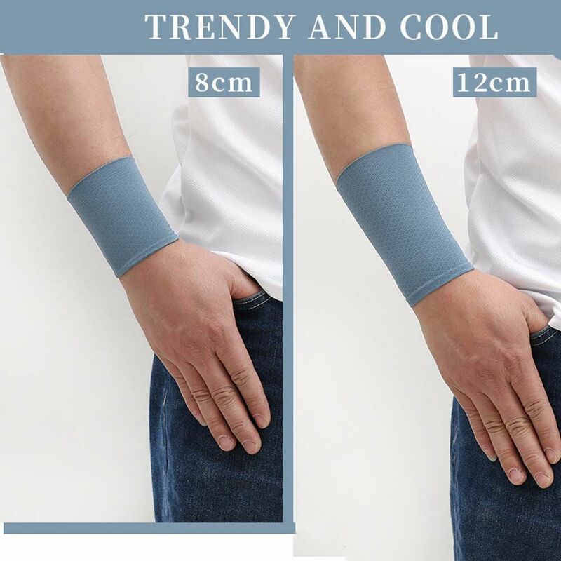 1Pair Outdoor Elastic Wrist Cover Cooling Sleeves Unisex Ice Silk Sleeves Cycling Arm Sleeves Sports Wristband Sunscreen Wrist