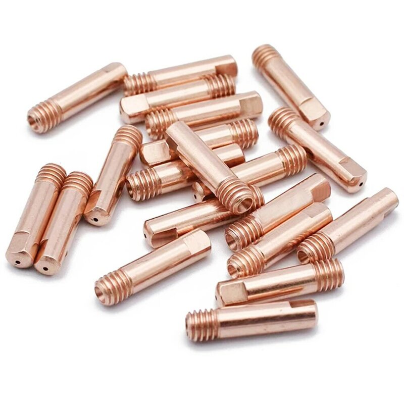 10pcs Nozzle  M6x25mm 15AK Contact Tips For MB15AK Gas Shielded MIG Welding Torch Power Conductive Nozzles Soldering Accessories