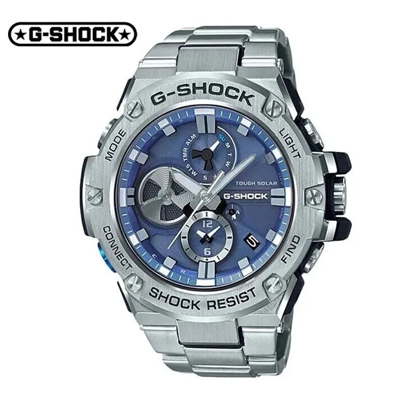 Zegarki G-SHOCK dla mężczyzn Seria GST-B100 Casual Luksusowy kwarcowy wielofunkcyjny, odporny na wstrząsy podwójny wyświetlacz Zegarek męski ze stali nierdzewnej