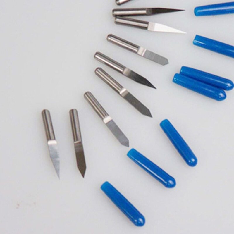 10 pezzi punte per incisione in acciaio al tungsteno punta da 0,1 mm gambo da 1/8 "ad alta precisione per router CNC per legno e