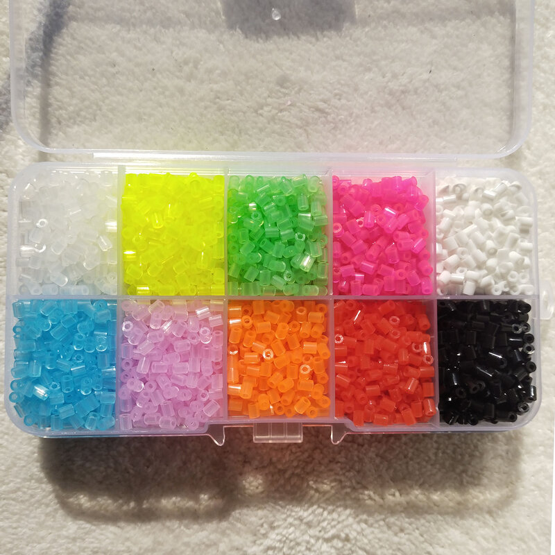 Mini cuentas de hierro transparentes de 8 colores para niños, abalorios Hama de 2,6mm, rompecabezas de píxeles, regalo hecho a mano, cuentas de mosaico térmico de juguete