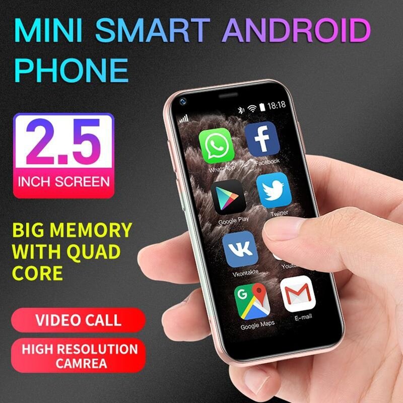 SOYES Super Mini Смартфон, 1 ГБ ОЗУ 8 Гб ПЗУ, экран 2,5 дюйма, четырёхъядерный, Android 6,0, 1000 мАч