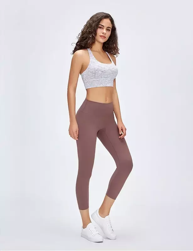 Lulu-No T Line Yoga Leggings para Mulheres, Calças Fitness, Cintura Alta, Calças Justas Esportivas de Jogging, Respirável, Calças Longas de Bezerro, Roupa Esportiva, Ginásio