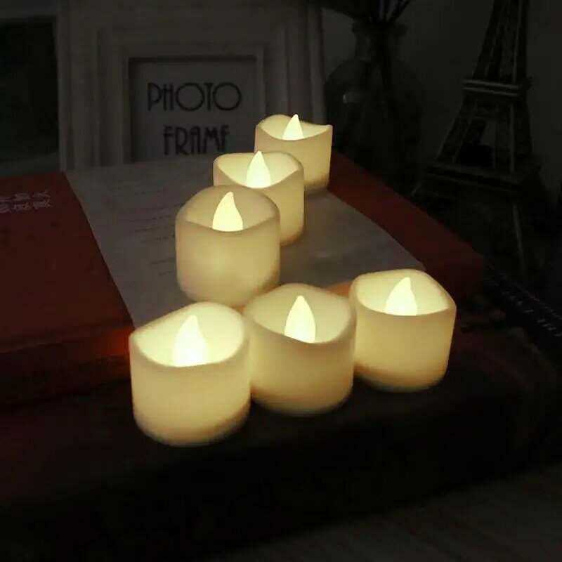 Falso LED cintilando velas, luzes à prova d'água do chá, duradouro, realista movendo o Wick, velas de casamento