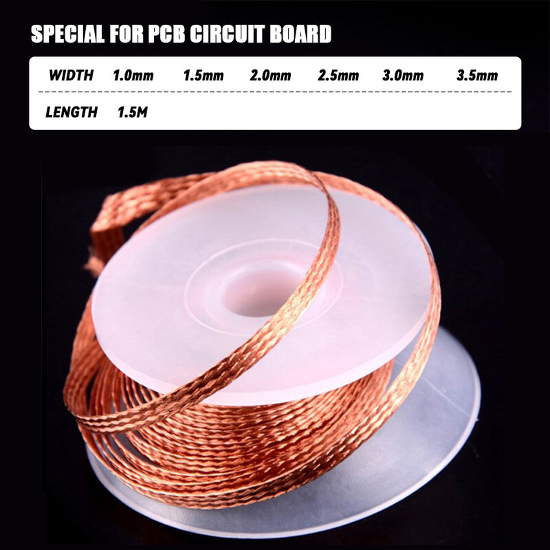 1mm-2.5mm-4mm 1.5M 3M Desoldering Braid Solder Remover Wick Wire Welding Tin Sucker Cable Lead Cord Flux Repair Tool