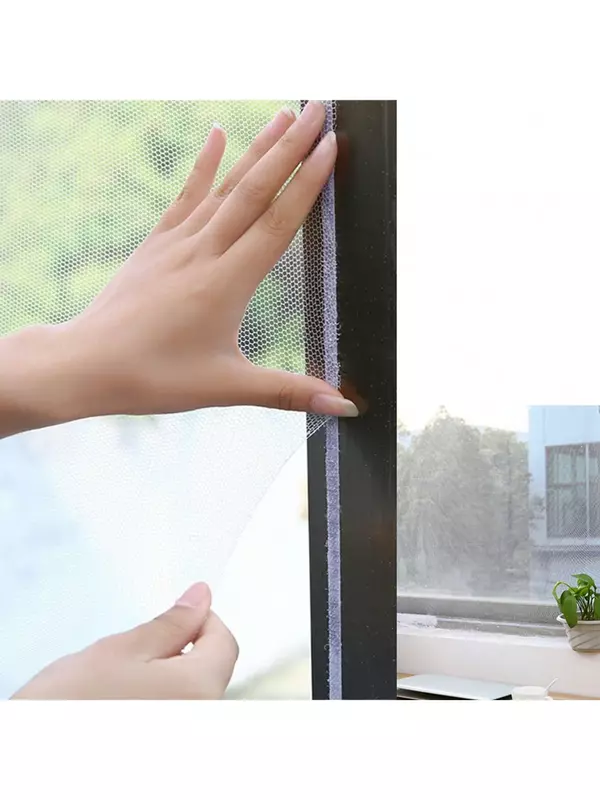 Pantalla de ventana autoadhesiva, cortina de malla, cortable, antimosquitos, ajuste a múltiples ventanas, bricolaje, 1 Juego
