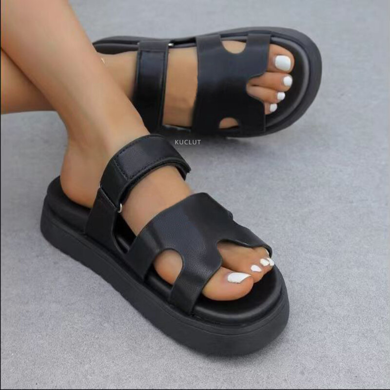 Summer Slippers Women's New Versatile Flat Bottom Beach Shoes Ladies Thick Sole Casual Fashion Luxury Sandals Women Designers