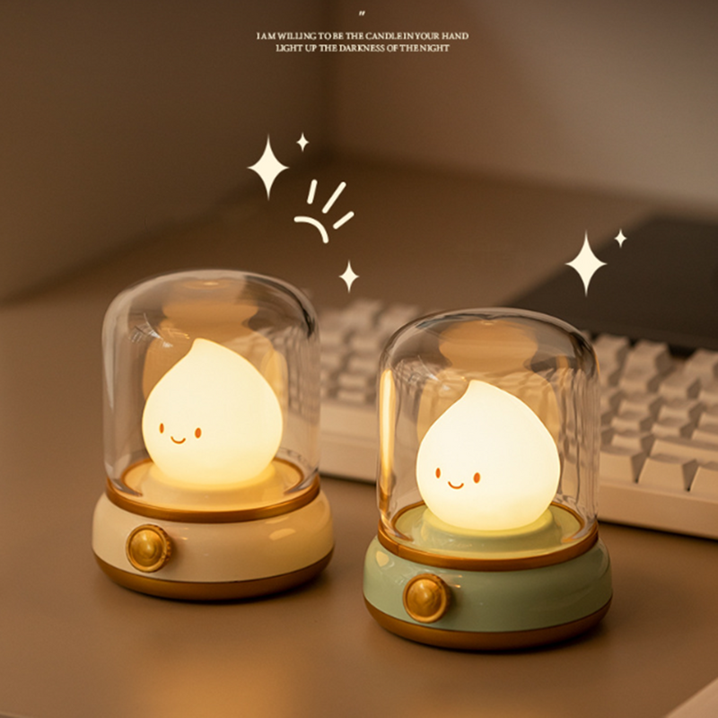 Mini Night Light USB Rechargeable Portable Table Lamp Cartoon Cute Desktop Ornament Dormitory Bedroom Night Lamp Children Gifts