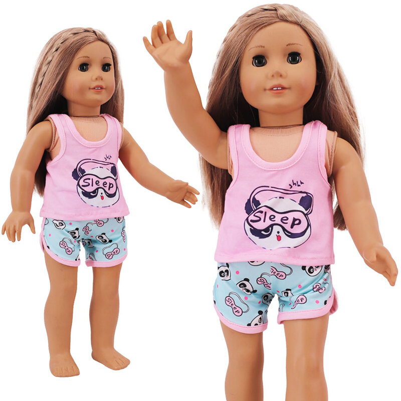 Cute Top + Shorts For 43 Cm Born Baby Reborn Doll Clothes Accessories 18 Inch American Doll Girls Toys Our Generation Nenuco