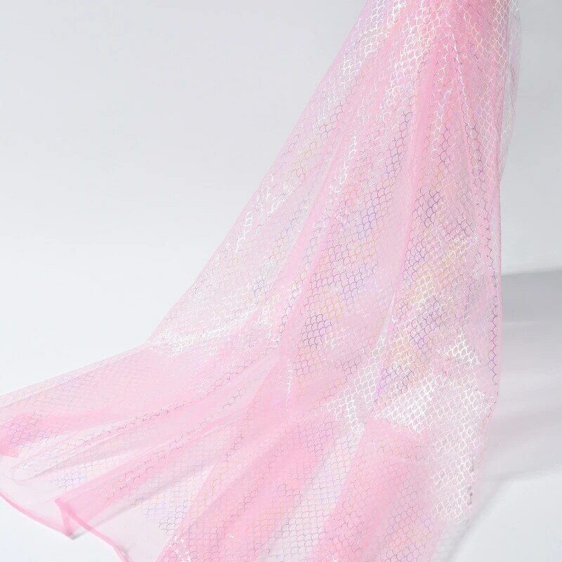 2M kolorowa rybia łuska siateczkowa tkanina tkanina syrenka dziecięca suknia ślubna boże narodzenie sukienka dekoracyjna odzież sceniczna tkaniny