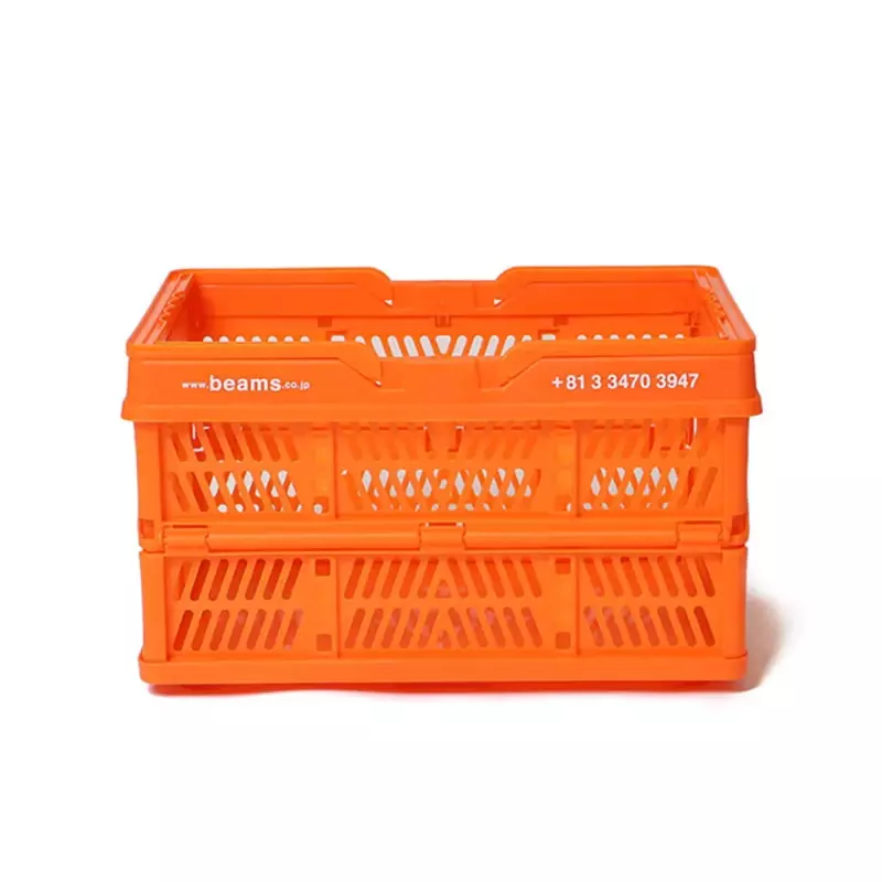 Vigas-Home portátil dobrável armazenamento cesta, cesta de compras laranja, supermercado estilo japonês