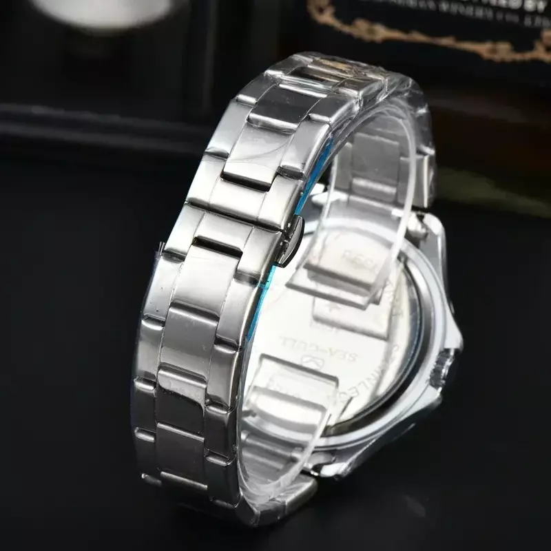 Relógio de pulso automático de aço completo masculino, relógios esportivos de luxo masculino, alta qualidade, quartzo empresarial, relógios AAA, gaivota, apenas AAA