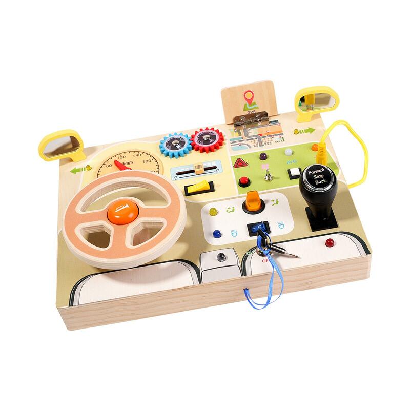 Tavola occupata Montessori con tavola sensoriale in legno a LED per viaggi in età prescolare