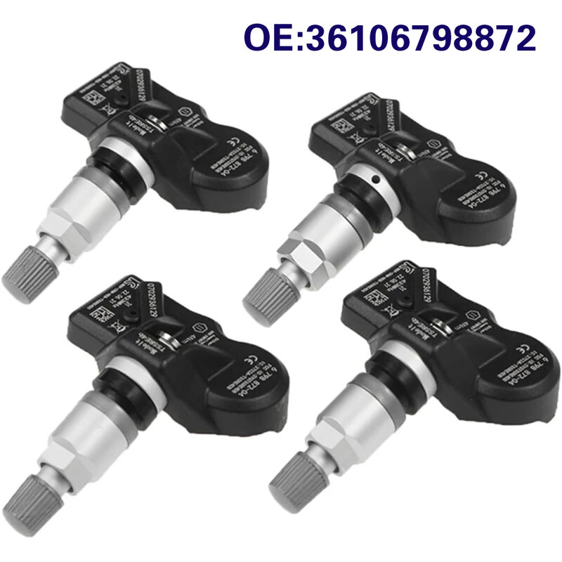 Sensor de presión de neumáticos TMPS, sistema de monitoreo para BMW 5, 6, 7, F07, F10, E89, X1, X3, X4, 36106798872, 36106890964 Mhz, 4 piezas, 433