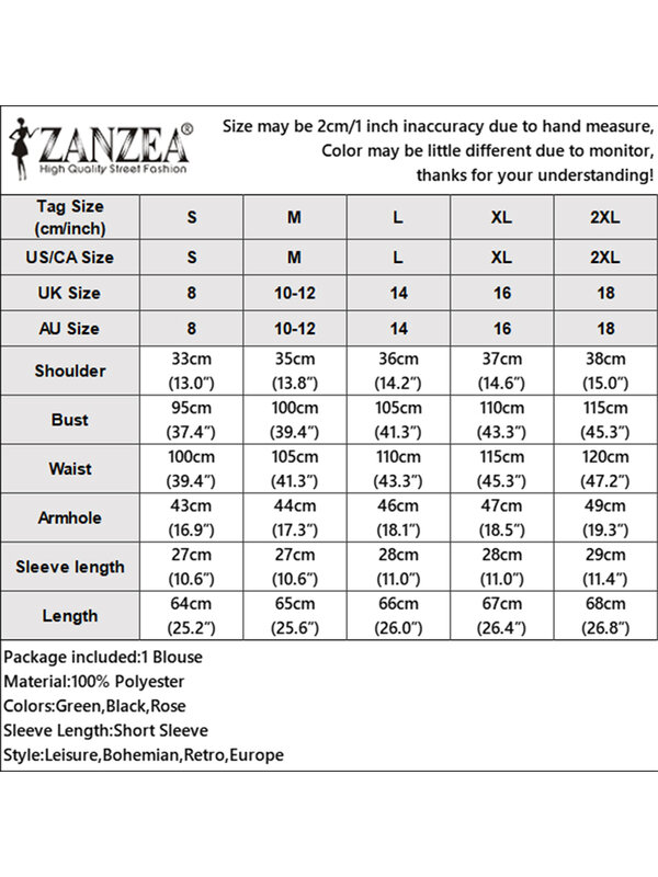 ZANZEA-Blusa Bohemia con estampado Floral para Mujer, Tops elegantes de manga corta, Túnica de trabajo, camisa informal para vacaciones, 2024