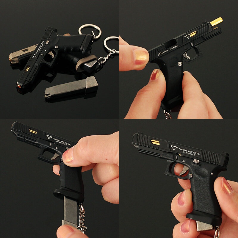1/3 G34 Aolly Mini Pistol Keychain Tactical Toy Gun Key Chain Detachable Design Perfect Gift for Men Children