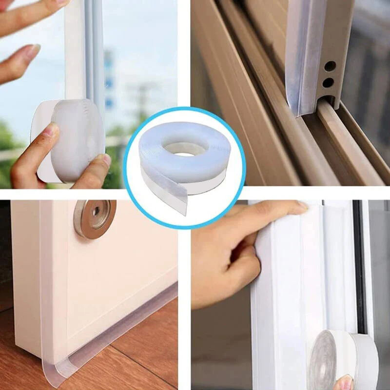 5M Door Bottom Seal Strip Weather Window Rubber Seal Weatherstrip Windproof Dust Self Adhesive Door Windshield Sealing Tape