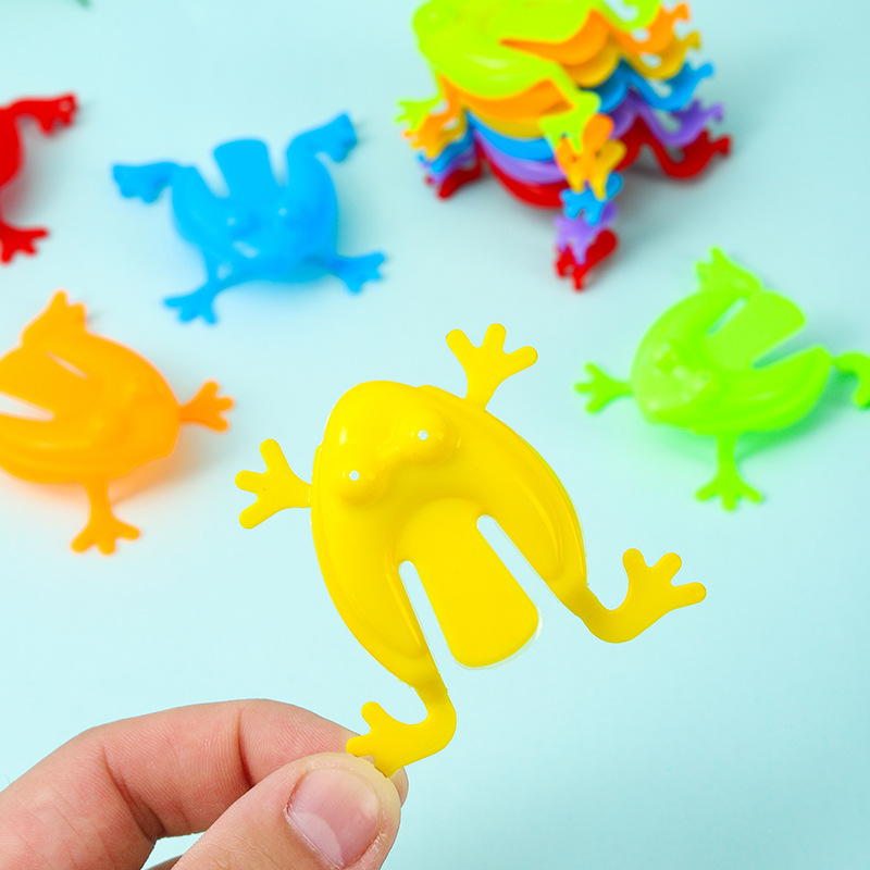 Mainan Puzzle kodok melompat anak-anak katak melompat plastik klasik nostalgia pria dan wanita santai katak nakal