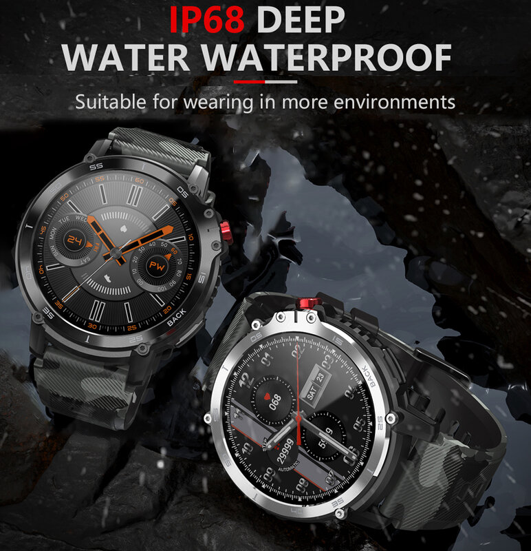 CanMixs-reloj inteligente para hombre, accesorio de pulsera resistente al agua hasta 3ATM, con control de oxígeno en sangre, batería de 400mAh, Bluetooth, llamadas, deportivo, rastreador de Fitness