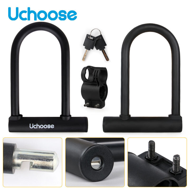 Anti Theft Convenient Motorcycle Accessories Security Lock Reinforced With Key Anti Theft Lock U-shaped Motorbike Bicycle Lock