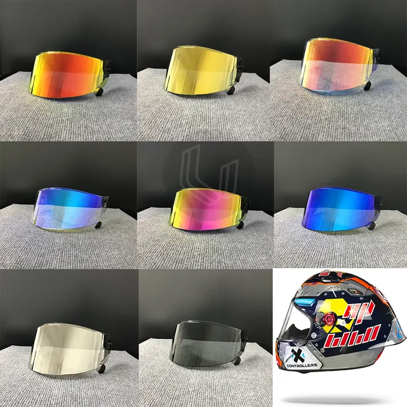 Kaca Helm Motor Anti UV Lensa Visor PC Race R Pro GP Model Visor Pengganti Gelap Asap untuk Shark Race-r Pro GP
