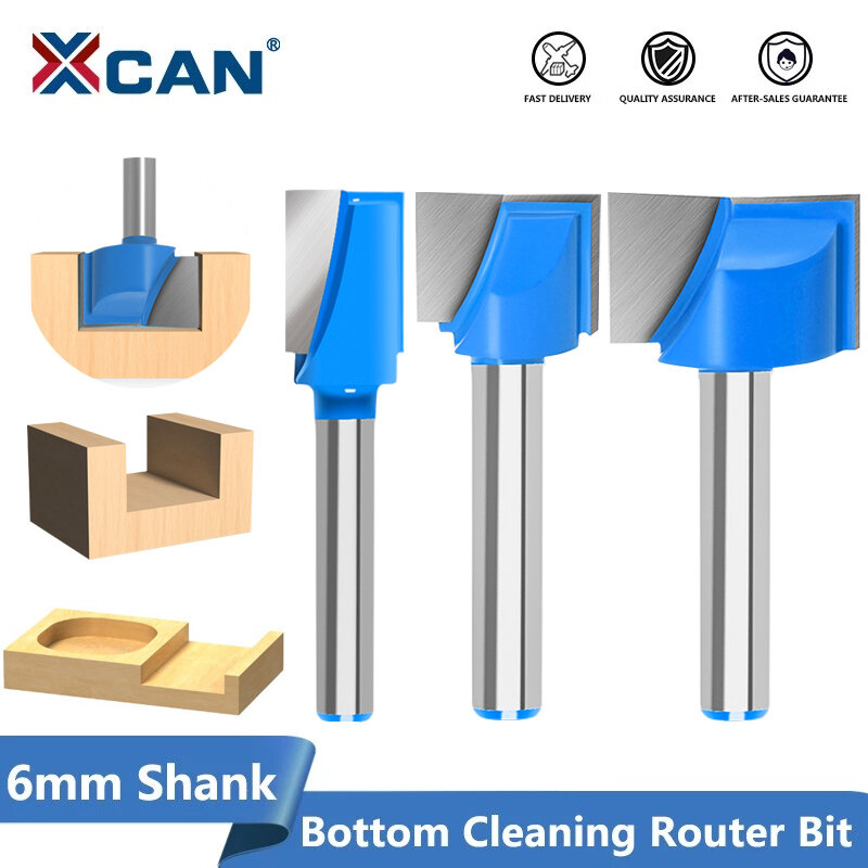 XCAN 1Pc 28Mm Kayu Pemangkas Bawah Cleaning Ukiran Bit 6Mm Shank CNC Milling Cutter Kayu Router Bit
