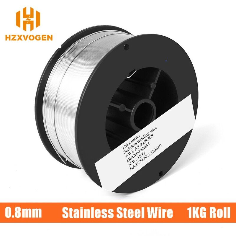 HZXVOGEN Stainless Steel Welding Wire Mig Accessories 1KG 0.8mm Self Shielded Stainless Steel Wires ER308