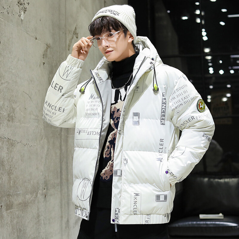 YAPU – veste en duvet de canard blanc 2022 pour homme, manteau, coupe-vent à capuche, vêtement chaud, tissu brillant, haute qualité, nouvelle collection hiver 90%