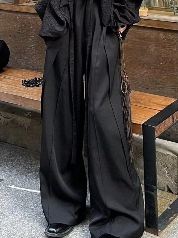 Houzhou Vintage japanischen Stil Frau Overs ize Anzug Hosen Patchwork Harajuku Y2k Baggy Gothic koreanische Mode Streetwear Hosen