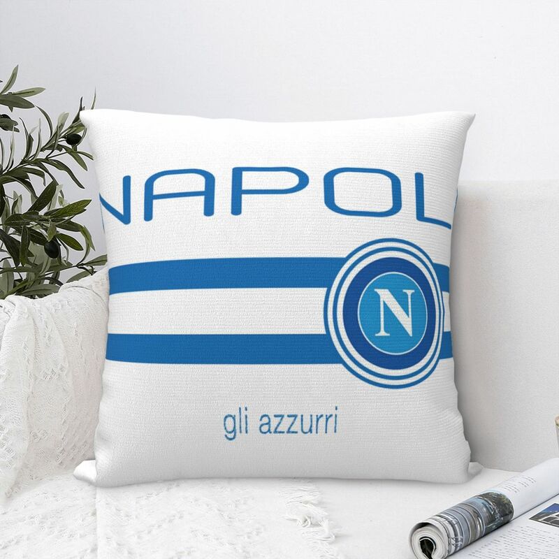 Serie a-napoli-funda de almohada cuadrada, cojín de poliéster, decoración cómoda para el hogar y el coche