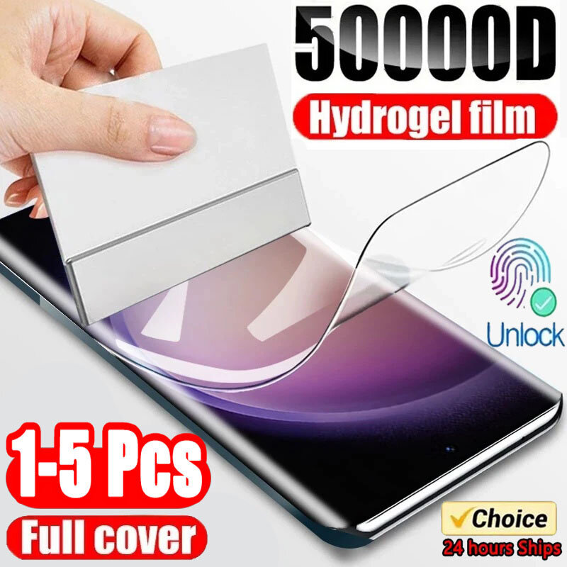 1-5pcs Hydrogel Film untuk Samsung Galaxy S23 S20 S21 S22 Plus Ultra Note 20 9 10 Plus A52S A30 A53 A51 A50 A21S pelindung layar