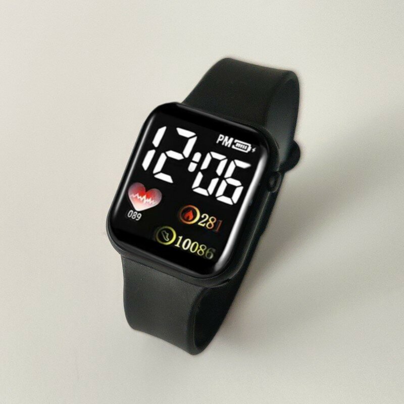ใหม่ในนาฬิกาข้อมือ LED อิเล็กทรอนิกส์นาฬิกา C002สี่เหลี่ยมสีรุ้งกันน้ำดิจิตอลกลางแจ้งกีฬานักเรียนดูอิเล็กทรอนิกส์ reloj hombre