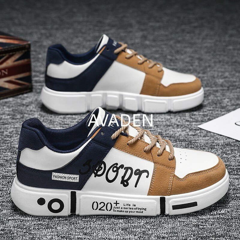 Men's Sneakers Fashion Outdoor Casual Trendy All-match Shoes Round Toe Male Shoes PU Breathable Sneakers New In Spring Summer