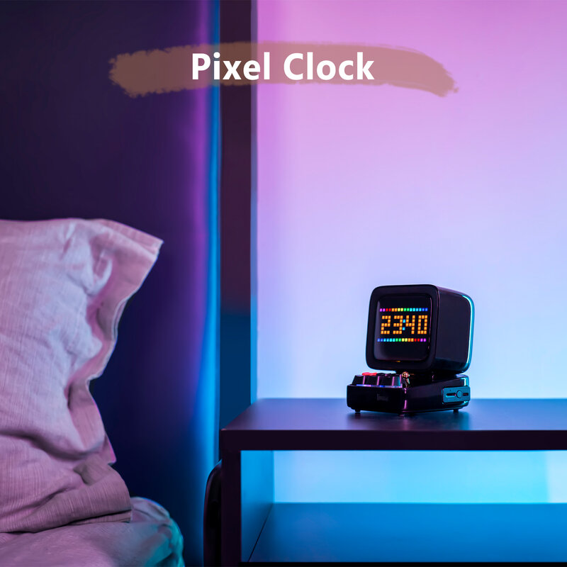 Divoom Ditoo Retro Pixel Art przenośny głośnik z Bluetooth budzik DIY tablica LED, prezent urodzinowy dekoracji domu
